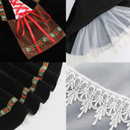 Colorful House Women's Oktoberfest Costume Adult Off-Shoulder Beer Maid Costume for Bavarian Carnival(Strapless Black,XL)