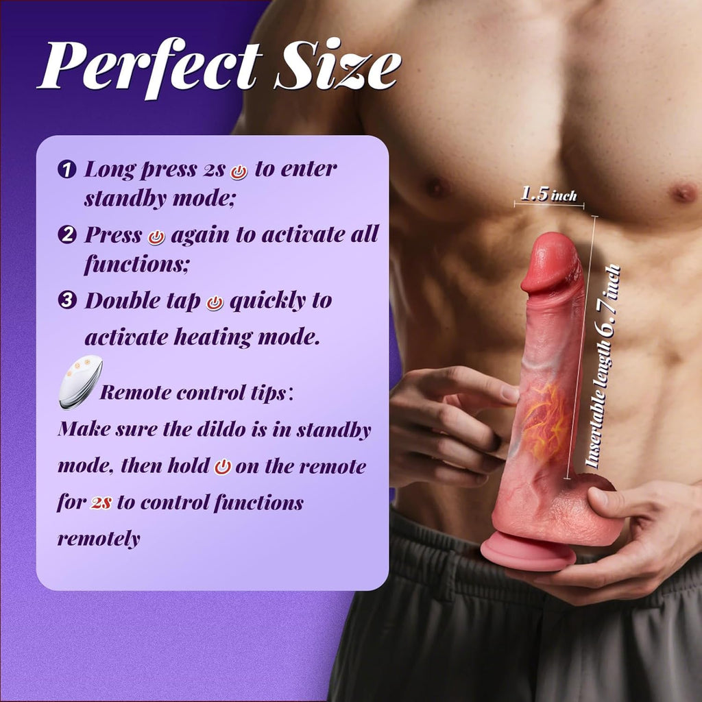 Vibrator Sex Toys Thrusting Dildo, Realistic Safety Soft Silicone Dildo with 10 Thrusting & 10 Vibrating Modes for Vagina Anal Sex Stimulation, G Spot Penis Machine Adult Sex Toy for Women and Couple