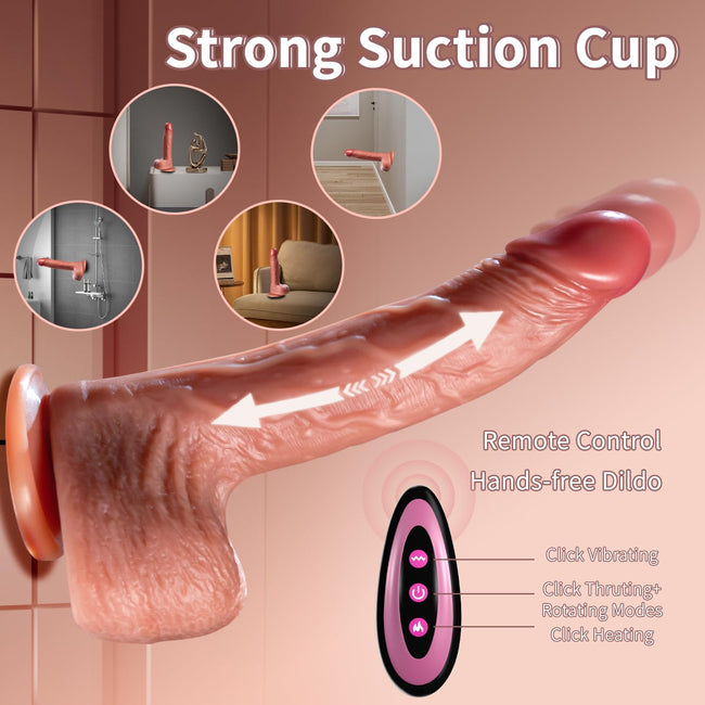 Thrusting Dildo Vibrator Sex Toys for Women Realistic Dildos 6in1 Penis with Suction Cup 9 Vibrations & 3 Thrusting Swing, Heating Modes Anal Dildo with Remote Control Couple Adult Sex Toys & Games Main Image