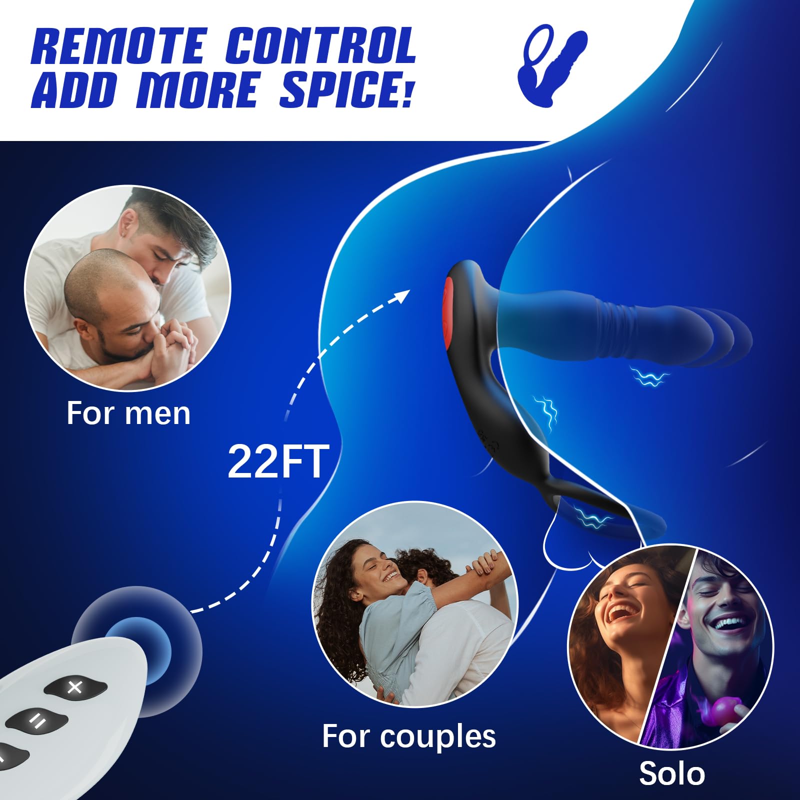 BEISAR Prostate Massager Anal Vibrator Thrusting Vibrating 7 Modes with Cock Ring Anal Plug Anal Sex Toys P Spot Massager Male Sex Toys for Men Enema Dildos Women Couples Remote Control Anal Beads