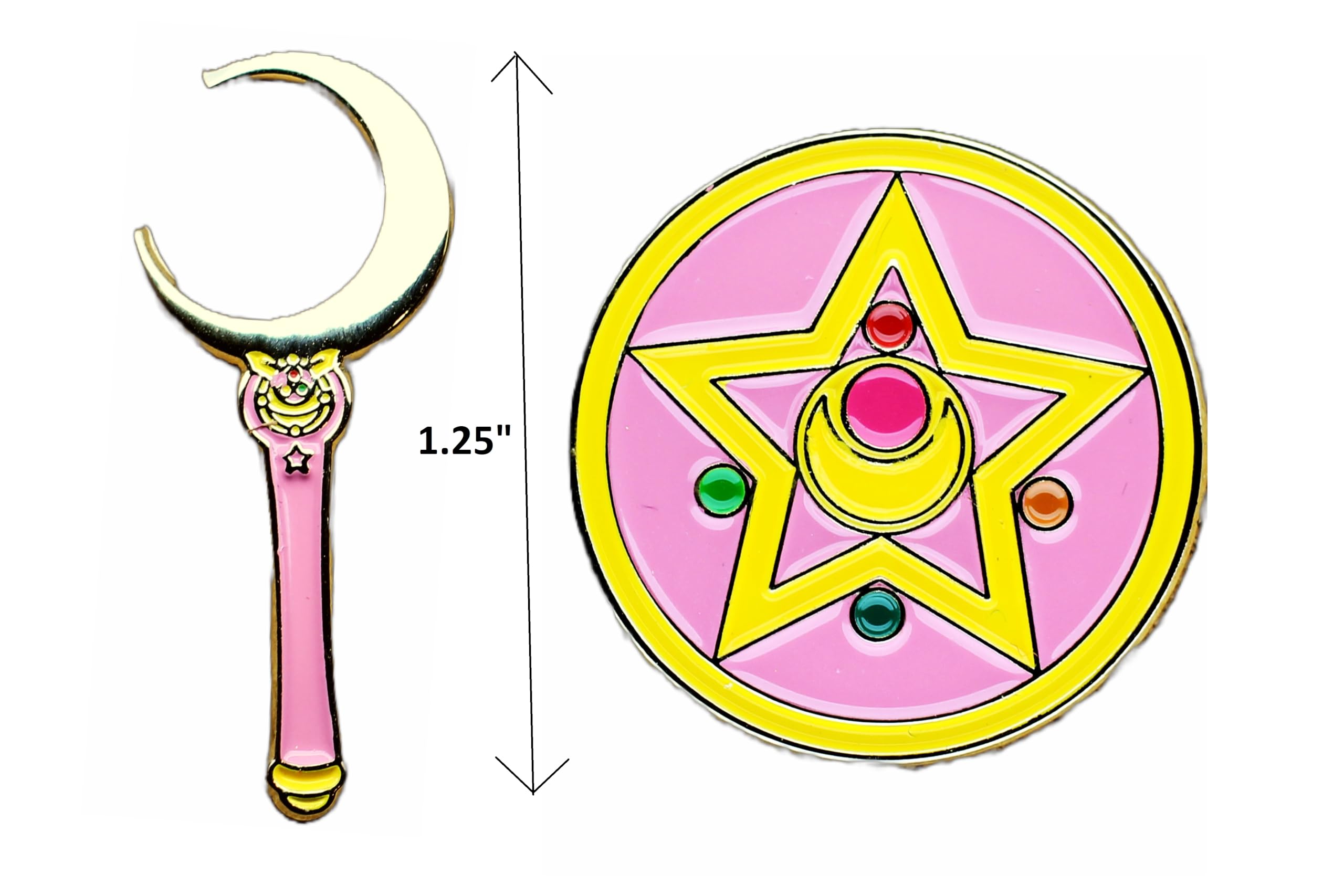 Cielo West Gummy Bear Sparkle Glitter Cute Lapel Pin Backpacks Set of 2 (Sailor Moon, 2)