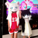 SMILETERNIT Animal Head Cat Fursuit Cut Mask Halloween Masquerade Cosplay Costume Props Blackwhite