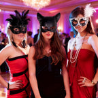 Elemirance Cat Mask for Women, Women's Cat Half Face Masks for Halloween Masquerade Cosplay Party Props - Large