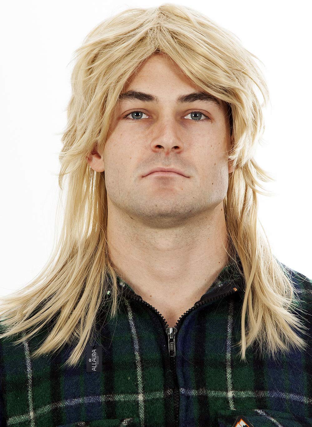 ALLAURA Compatible with Sonny Bono Wig – 60s 70s Men’s Short Brown Wig + Mustache for Hippie, Singer, TV Star, Cop, Detective Costumes – Liberty Duo, Limu & Doug, Uncle Rico, Retro Halloween Outfit