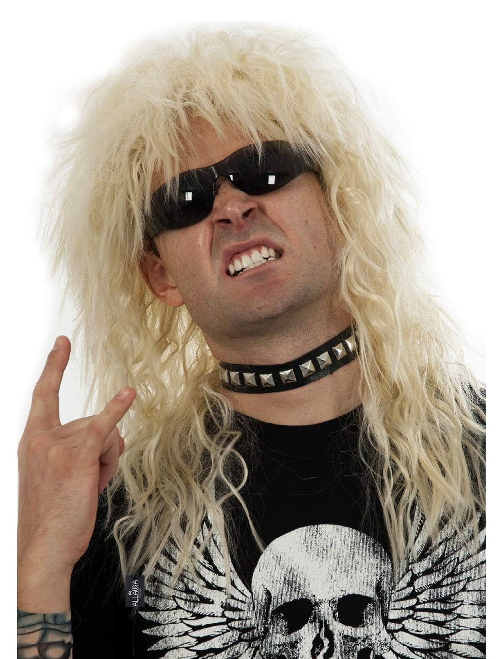 ALLAURA Compatible with Sonny Bono Wig – 60s 70s Men’s Short Brown Wig + Mustache for Hippie, Singer, TV Star, Cop, Detective Costumes – Liberty Duo, Limu & Doug, Uncle Rico, Retro Halloween Outfit