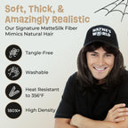 ALLAURA Compatible with Sonny Bono Wig – 60s 70s Men’s Short Brown Wig + Mustache for Hippie, Singer, TV Star, Cop, Detective Costumes – Liberty Duo, Limu & Doug, Uncle Rico, Retro Halloween Outfit