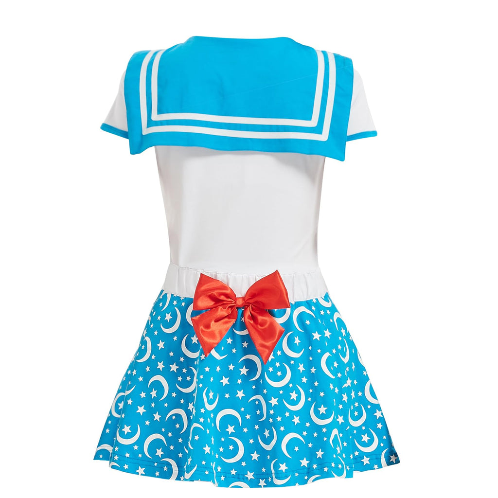 kiligspace Cotton Romper Onesie Pajamas Bodysuit Button Crotch Romper-Sailor Moon Onesie Skirt Set