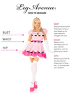 Leg Avenue 3 Piece Pink Dress Set-Cute Princess Halloween Costume with Tiara and Gloves for Adult Women, Medium