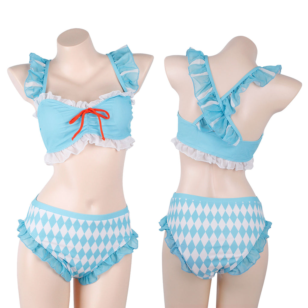 Women One Piece Swimsuit Bathing Swimwear Bodysuit Goth Cute Style