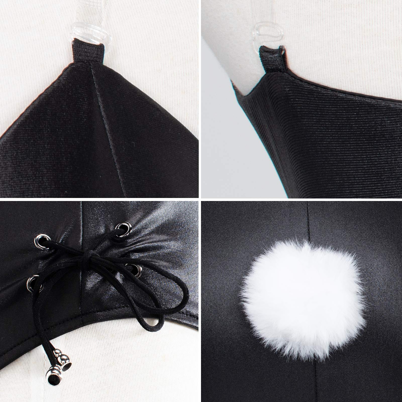 Womens Bunny Costume Girl Suit Senpai Cosplay Anime Role Costume One Piece Bodysuit Removable Padded with Stockings Set (S)