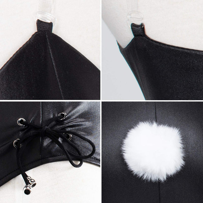 Womens Bunny Costume Girl Suit Senpai Cosplay Anime Role Costume One Piece Bodysuit Removable Padded with Stockings Set (S) Main Image