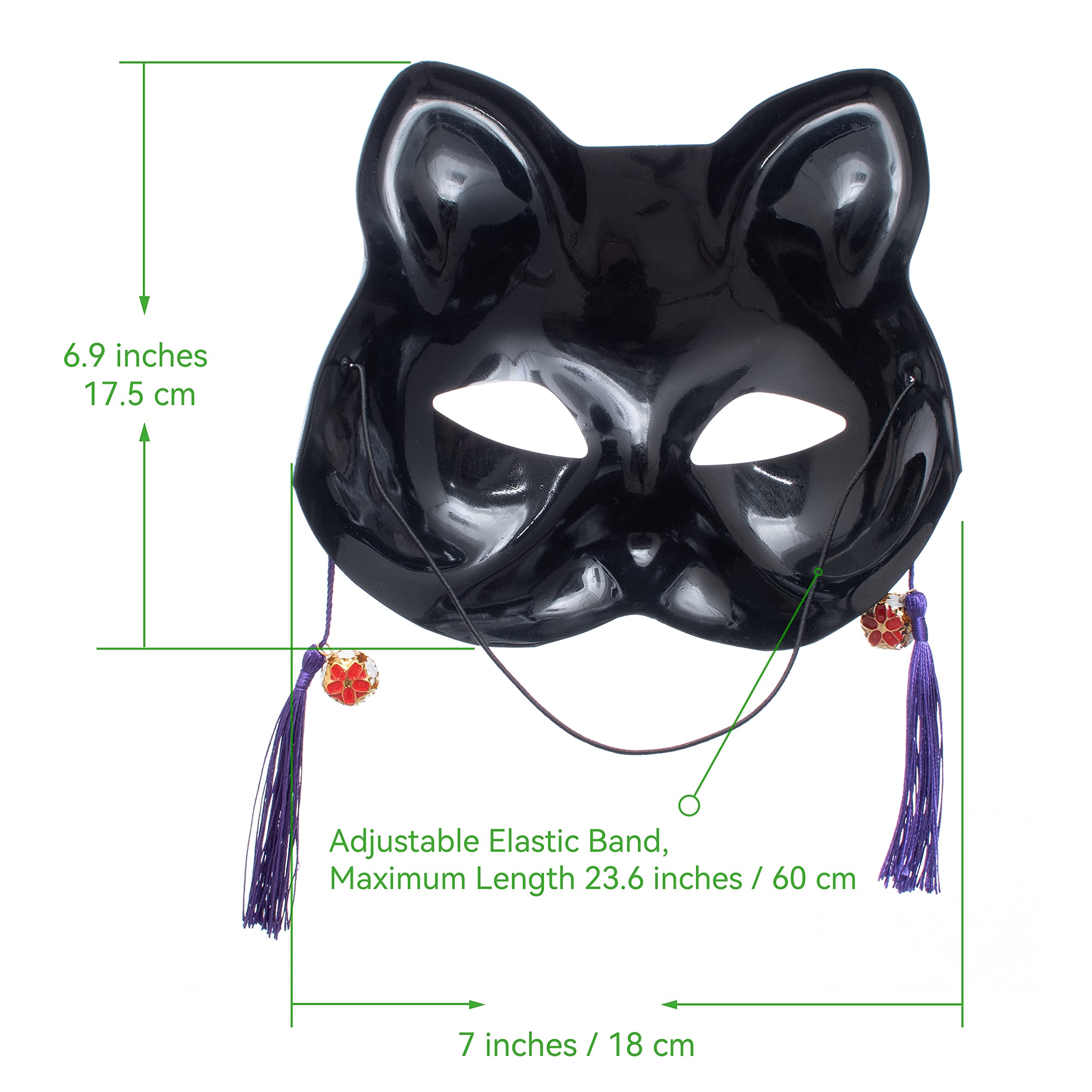 AiMiNa Japanese Kitsune Inu Boku Fox Cat Cute Cosplay Half Mask Masquerade Christmas(Style 3)