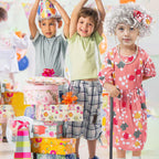 Kids Old Lady Costume for Girls Grandma Wigs Dress Glasses Necklace Granny Outfit 100 Days of School Cosplay Accessories (Medium)