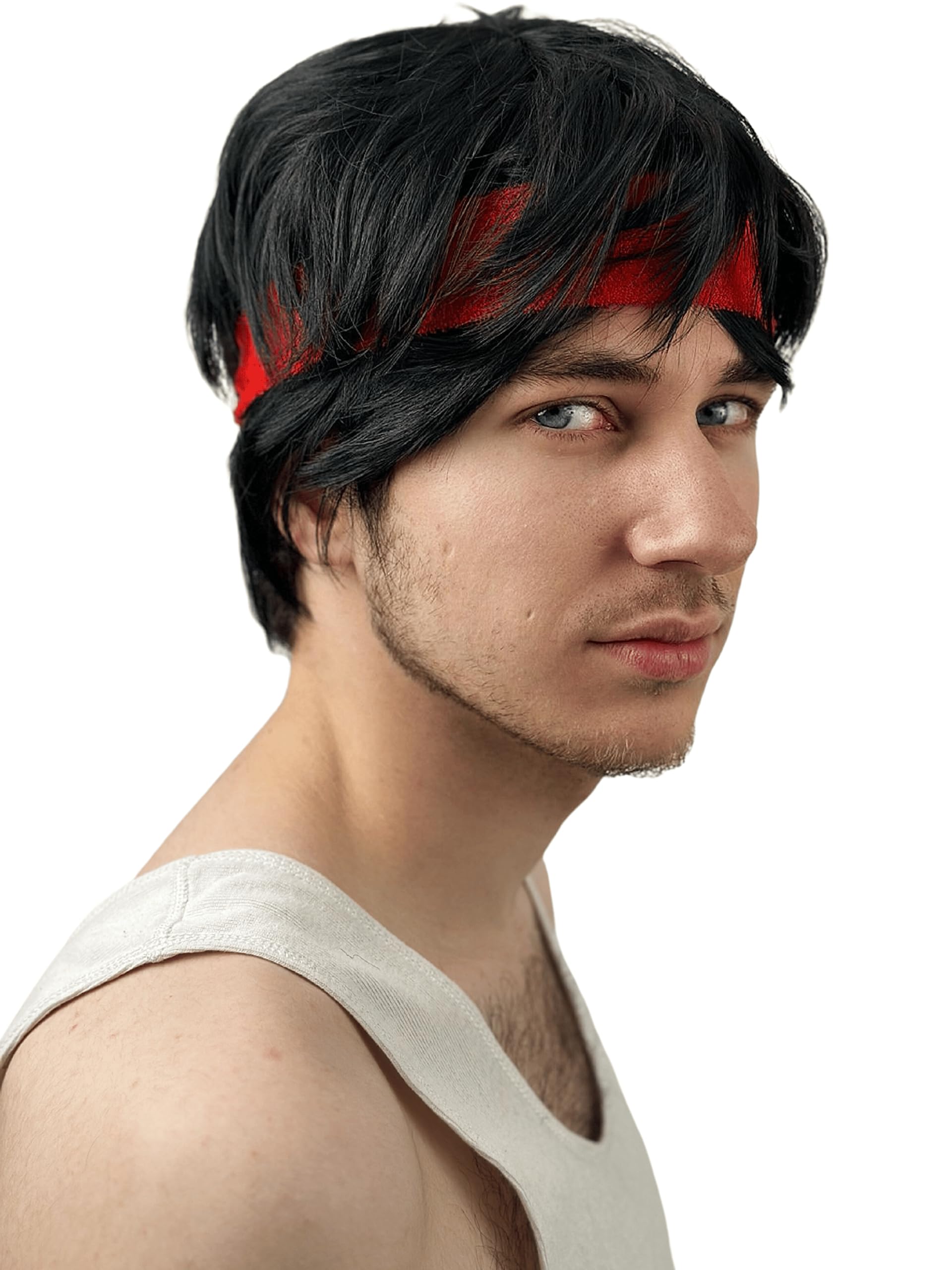 ALLAURA Compatible with Sonny Bono Wig – 60s 70s Men’s Short Brown Wig + Mustache for Hippie, Singer, TV Star, Cop, Detective Costumes – Liberty Duo, Limu & Doug, Uncle Rico, Retro Halloween Outfit