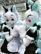 Liokoon Fursuit Head Base Furry Therian Mask, 3D Printed DIY Plastic Face Mask Anime Cosplay Props for Kawaii Cosplay (Clear)