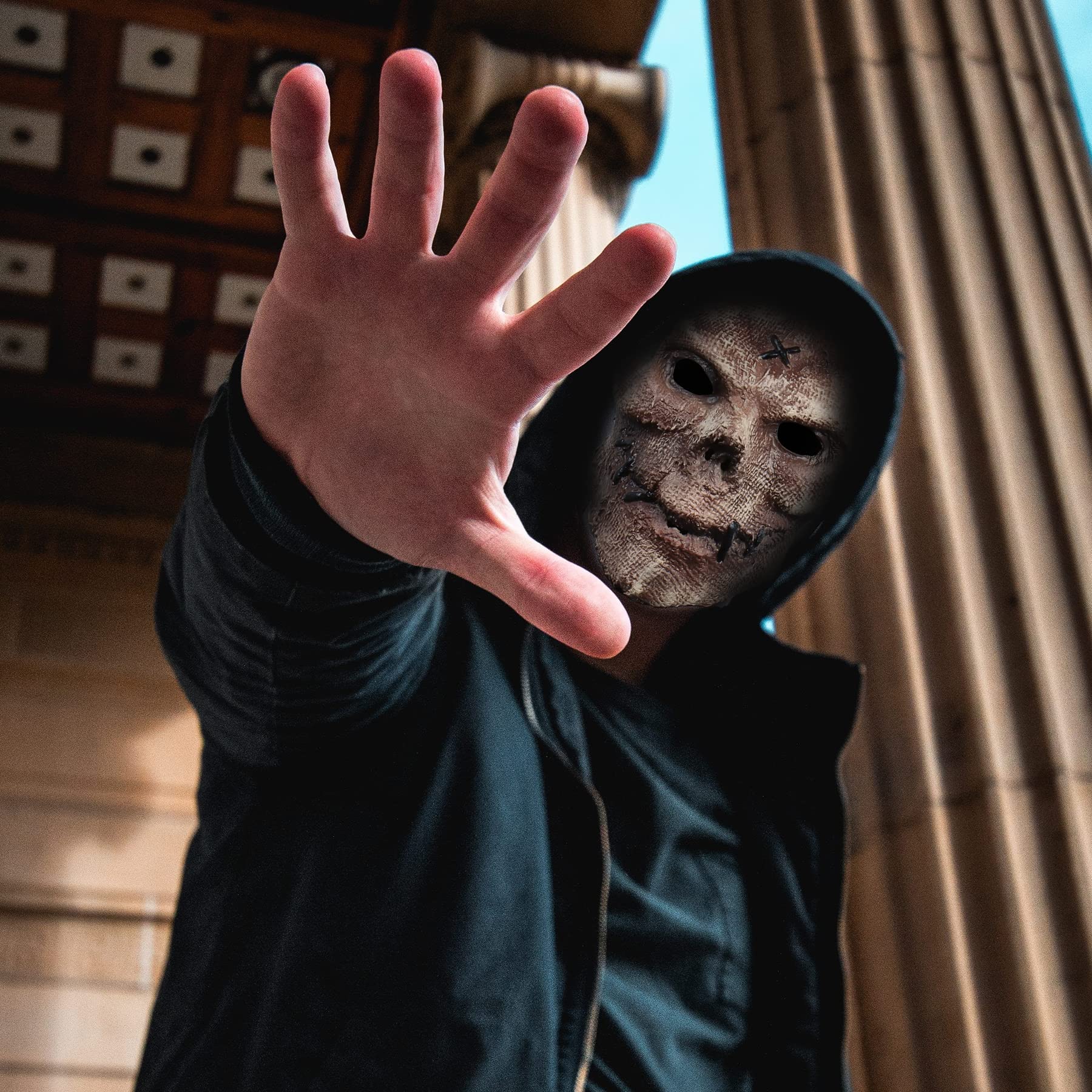 Vmonke Creepy Full Head Skull Mask Halloween Scary Latex Helmet for Cosplay Party Props