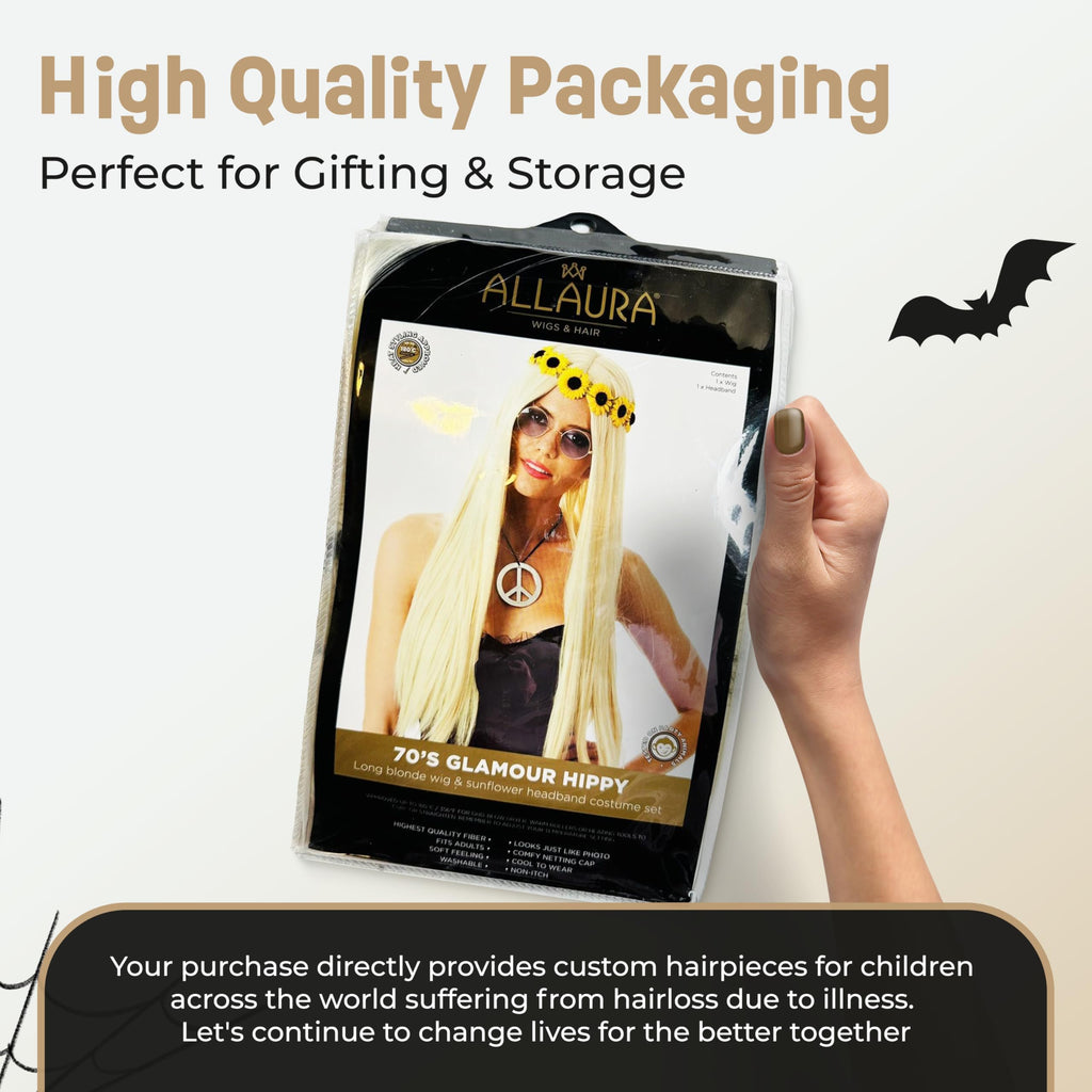 ALLAURA Compatible with Sonny Bono Wig – 60s 70s Men’s Short Brown Wig + Mustache for Hippie, Singer, TV Star, Cop, Detective Costumes – Liberty Duo, Limu & Doug, Uncle Rico, Retro Halloween Outfit