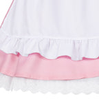 Wannsee Japanese Anime 6Pcs Lolita French Maid Apron Fancy Dress Cosplay Costume Gloves Headwear Socks set(Pink L)