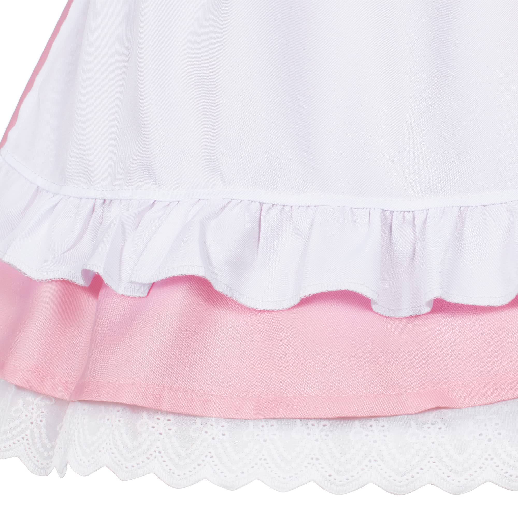 Wannsee Japanese Anime 6Pcs Lolita French Maid Apron Fancy Dress Cosplay Costume Gloves Headwear Socks set(Pink L)