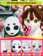 Liokoon Fursuit Head Base Furry Therian Mask, 3D Printed DIY Plastic Face Mask Anime Cosplay Props for Kawaii Cosplay (Clear)