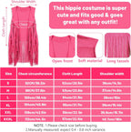 FunMular 60s 70s Outfits for Women Disco Hippie Costume Clothes Woman Peace Sign Earring Headband Fringe Vest Tassel Cardigan