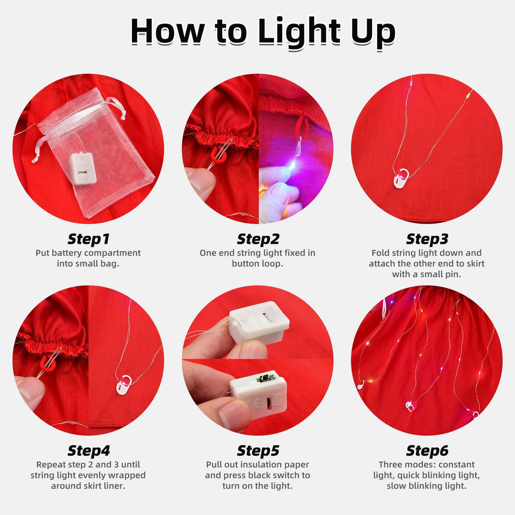 Uplus ME Light Up Princess Dress Up Clothes for Little Girls Toddler Kids Princess Costume Halloween Birthday Outfit (6-7Y/130)