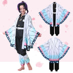 Powzaty Anime Cosplay Costume Kimono Full Set Adult Girls Robe Cloak Costume Set Halloween Kimono Outfit Cosplay with Wig (Butterfly Set, Kids 140)