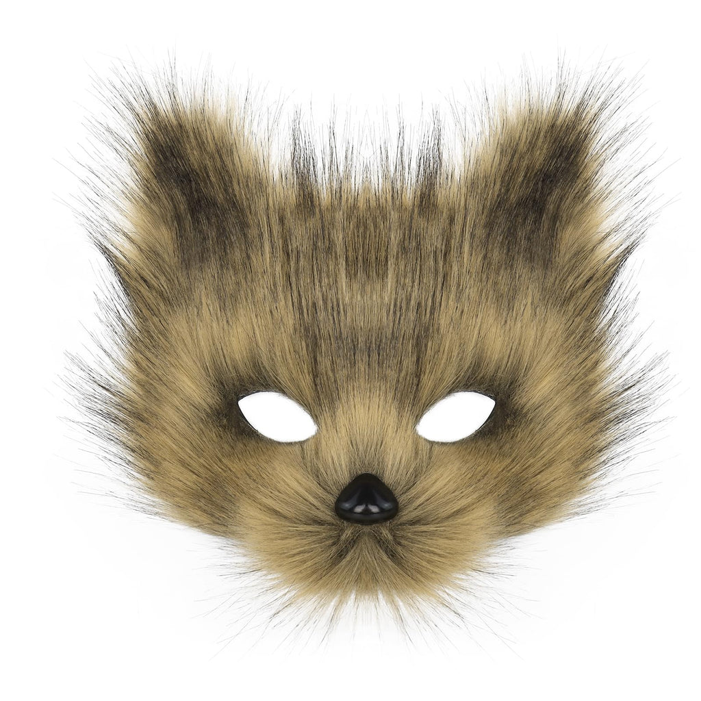 hbbhml Animal Fox Wolf Mask Halloween Party Cosplay Costumes Props Plush Cat Half Face Masks Carnival Christmas Masquerade