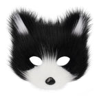 hbbhml Animal Fox Wolf Mask Halloween Party Cosplay Costumes Props Plush Cat Half Face Masks Carnival Christmas Masquerade