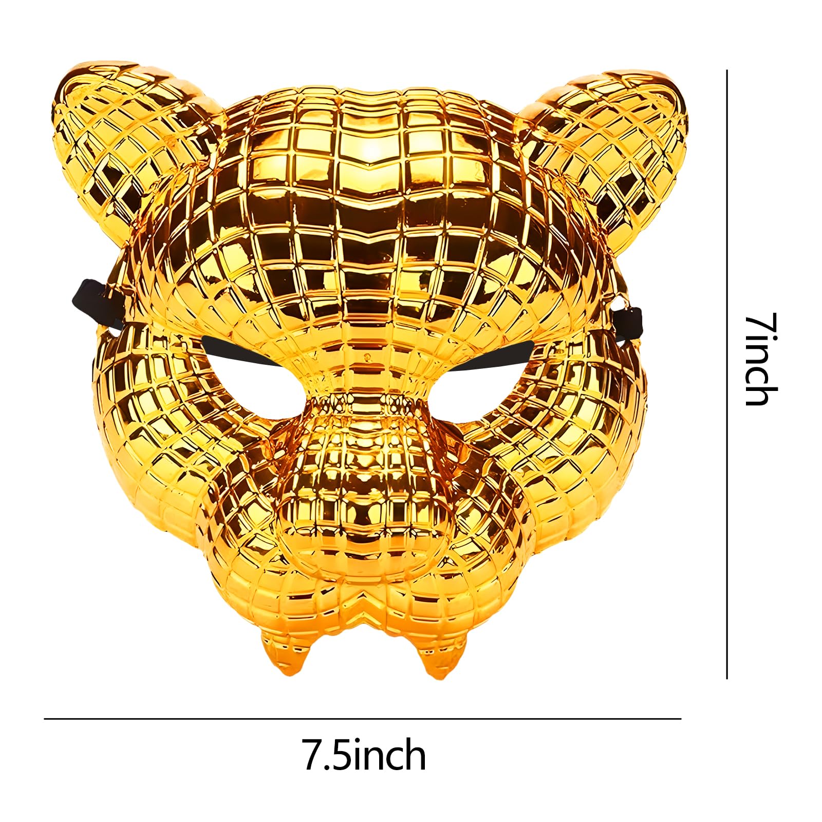 ishenkea 2 Pcs Elite Gold Plastic Teen Adult Halloween Costume Cosplay Mask