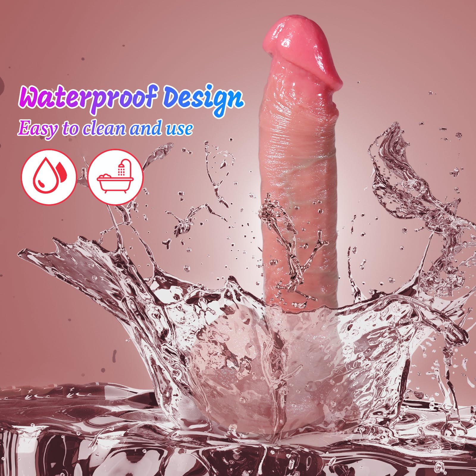 Thrusting Dildo Vibrator Sex Toys - Adult Toys Realistic Silicone Suction Cup Dildo with 7 Thrusting & 7 Vibrating for G-Spot Anal Stimulation, Strapless Strap-On Dildos Sex Toys & Games for Women