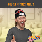 Naruto Beanie Hat, Akatsuki Cloud Winter Knit Cap with Cuff, Black, One Size