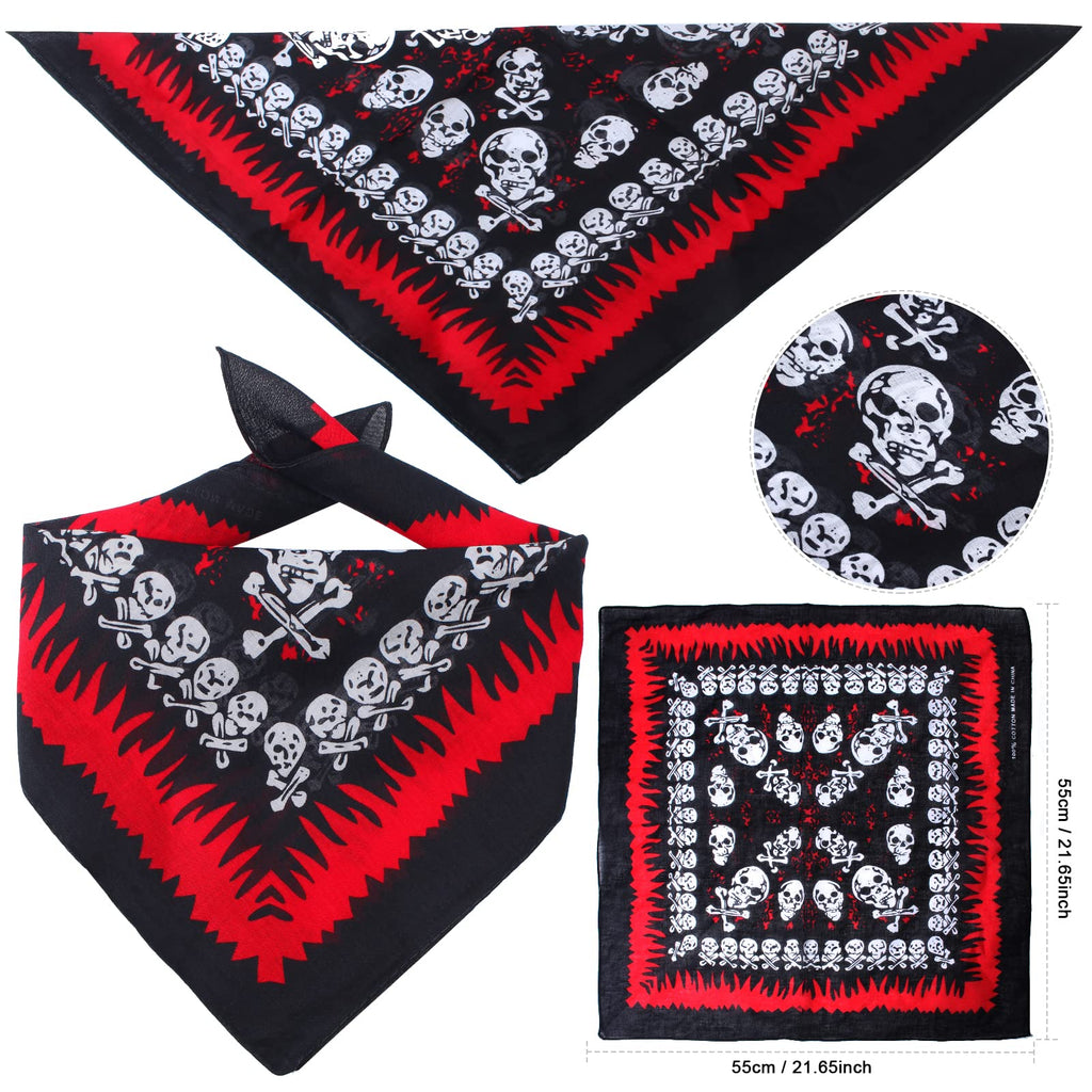 Aichiyu 2 Pieces Skull Print Pet Pirate Hat with Pirate Skull Bandana Dog Cat Captain Cap Halloween Pirate Cosplay Costume Halloween Party Hat Dress Up Costume Accessories (C)