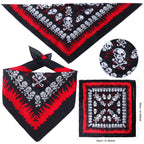 Aichiyu 2 Pieces Skull Print Pet Pirate Hat with Pirate Skull Bandana Dog Cat Captain Cap Halloween Pirate Cosplay Costume Halloween Party Hat Dress Up Costume Accessories (C)