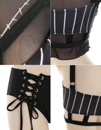 MEOWCOS Women's Bikini Sets Bathing Suit Swimsuits Halter Top and Shorts Bikini Sets with Tulle Cover-up