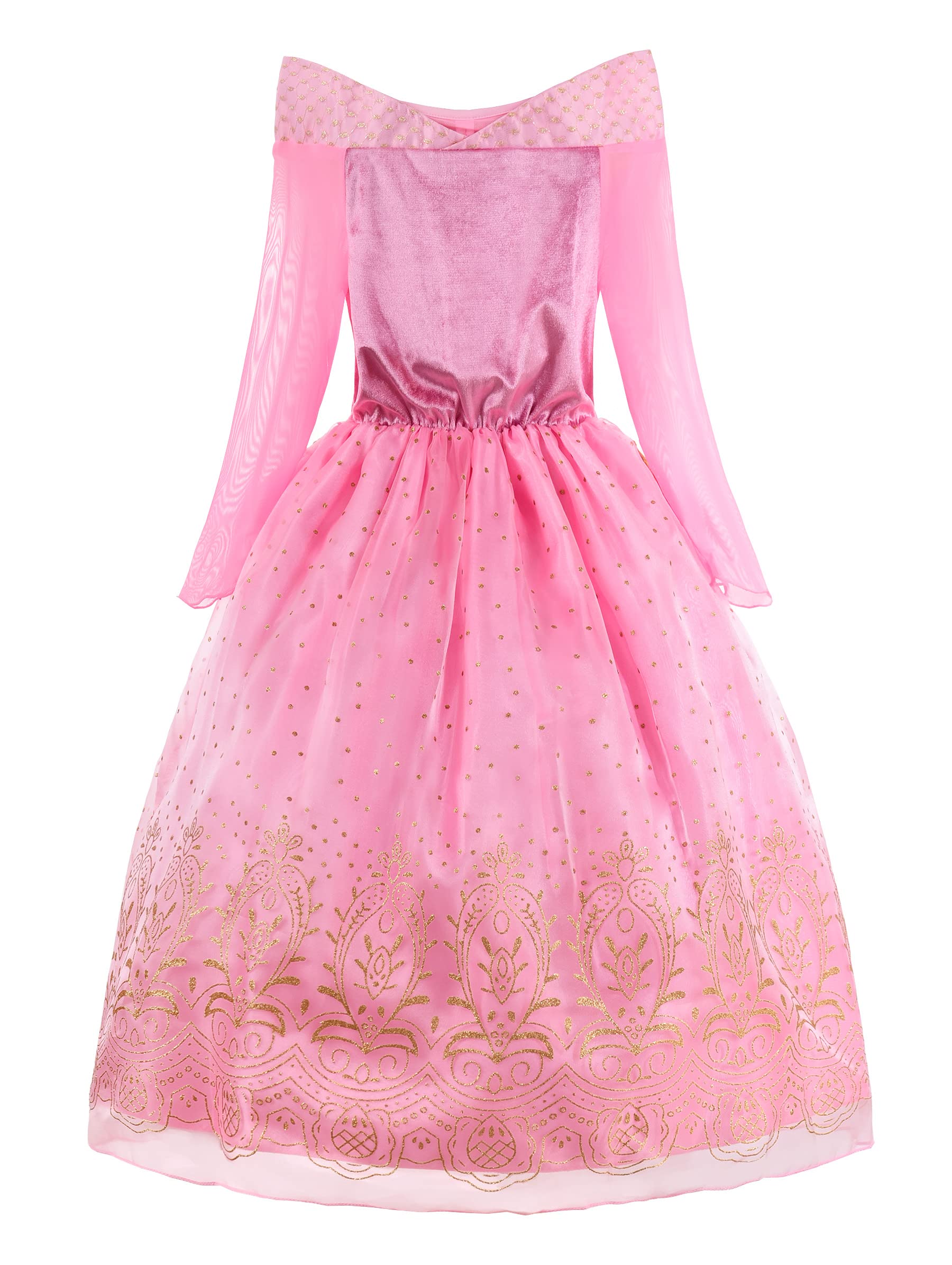 ReliBeauty Girls Princess Dress up Costume with Accessories, 8-10, Pink