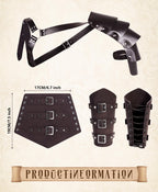 8 Pcs Men's Renaissance Costume Halloween Medieval Pirate Shirt Pant Viking Costume Accessories Set (Stylish Color, Large)