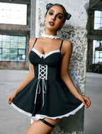 Avidlove Sexy Maid Lingerie for Women Maid Costume French Maid Outfit Lingerie Dress Sets Black S
