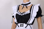 Colorful House Women's Lolita Anime Cosplay French Apron Maid Sweetheart Fancy Dress Costume (2XL, Black-9Pcs)