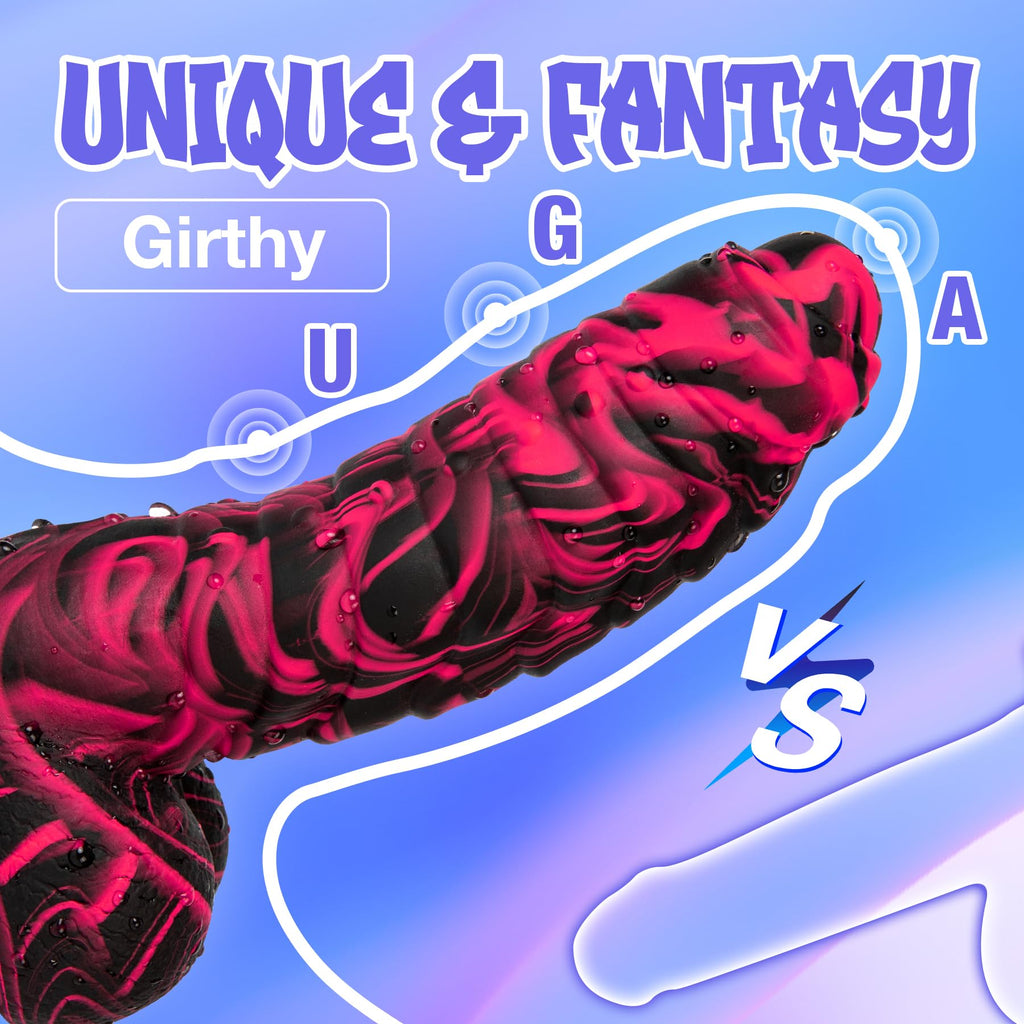 Sex Toys Realistic Dildo for Adults, 7.16 Inch Blowjob Silicone Thick Monster Dildos with Strong Suction Cup, G Spot Clitoral Vagina Anal Toy for Women Men Couples