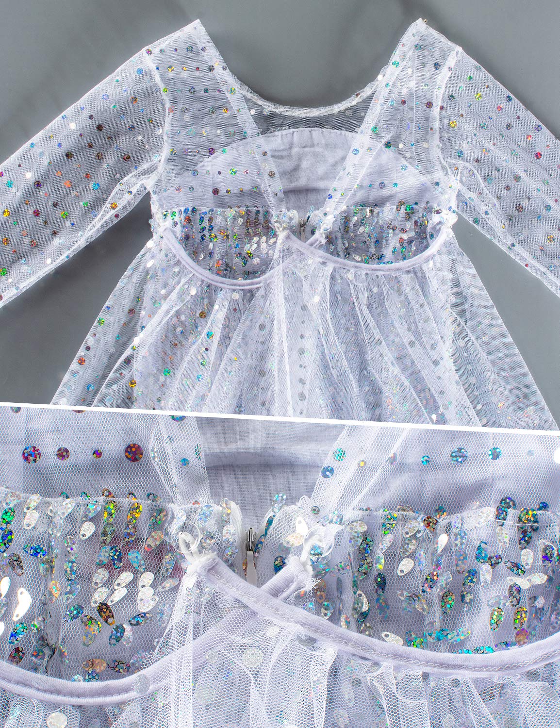 Luxury Princess Dress Costumes with Shining Long Cape Girls Birthday Party