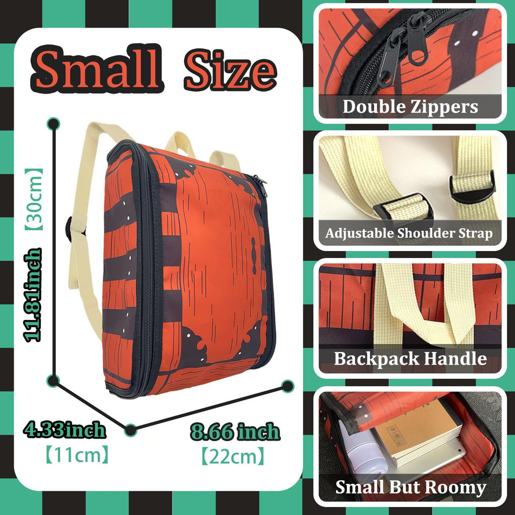 Mewcho Cosplay Backpack Gifts Box Wooden Printing Mini Bag Anime Merch Costume Accessories Props,11.8×8.6 inches, Small