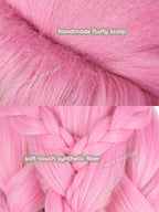 Mitsuri Cosplay Wig Pink and Green Braided Anime Wig with Bangs Mitsuri Kanroji Costume Wigs 35.4'' Synthetic Fiber Hair for Women Halloween Party