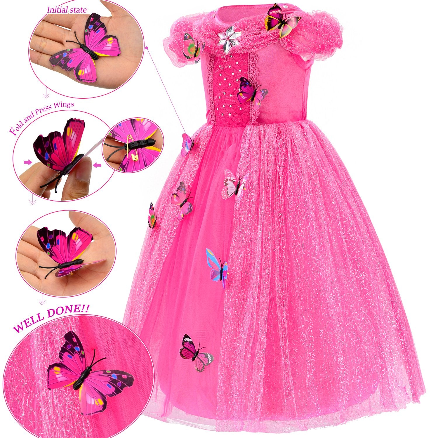 Princess Dress Up Party Costumes with Deluxe Accessories Set