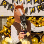 CreepyParty Horse Mask Party Dress Up Horse Head masks for adults Men Masquerade (brown)