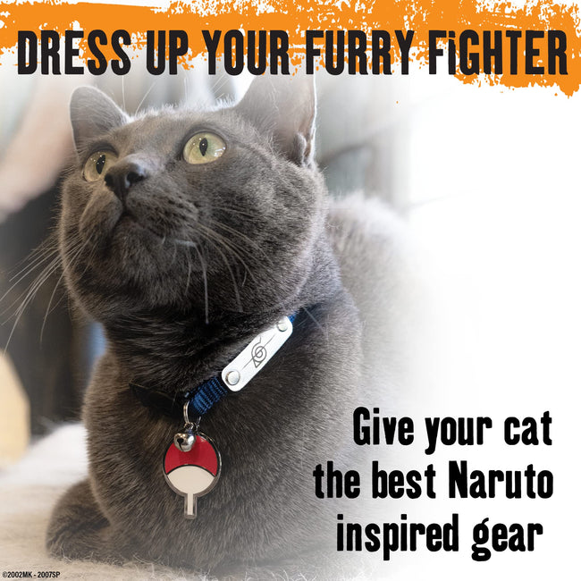 Naruto Breakaway Cat Collars for Girl & Boy Cats | Officially Licensed Naruto Shippuden Hidden Leaf Village Pet Accessories & Gifts, (8.5” to12”) Adjustable Cute Kitten Collar with Bell (Black, Rogue) Main Image