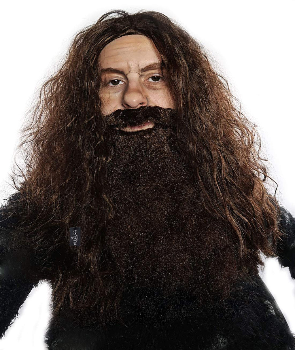 ALLAURA Compatible with Sonny Bono Wig – 60s 70s Men’s Short Brown Wig + Mustache for Hippie, Singer, TV Star, Cop, Detective Costumes – Liberty Duo, Limu & Doug, Uncle Rico, Retro Halloween Outfit