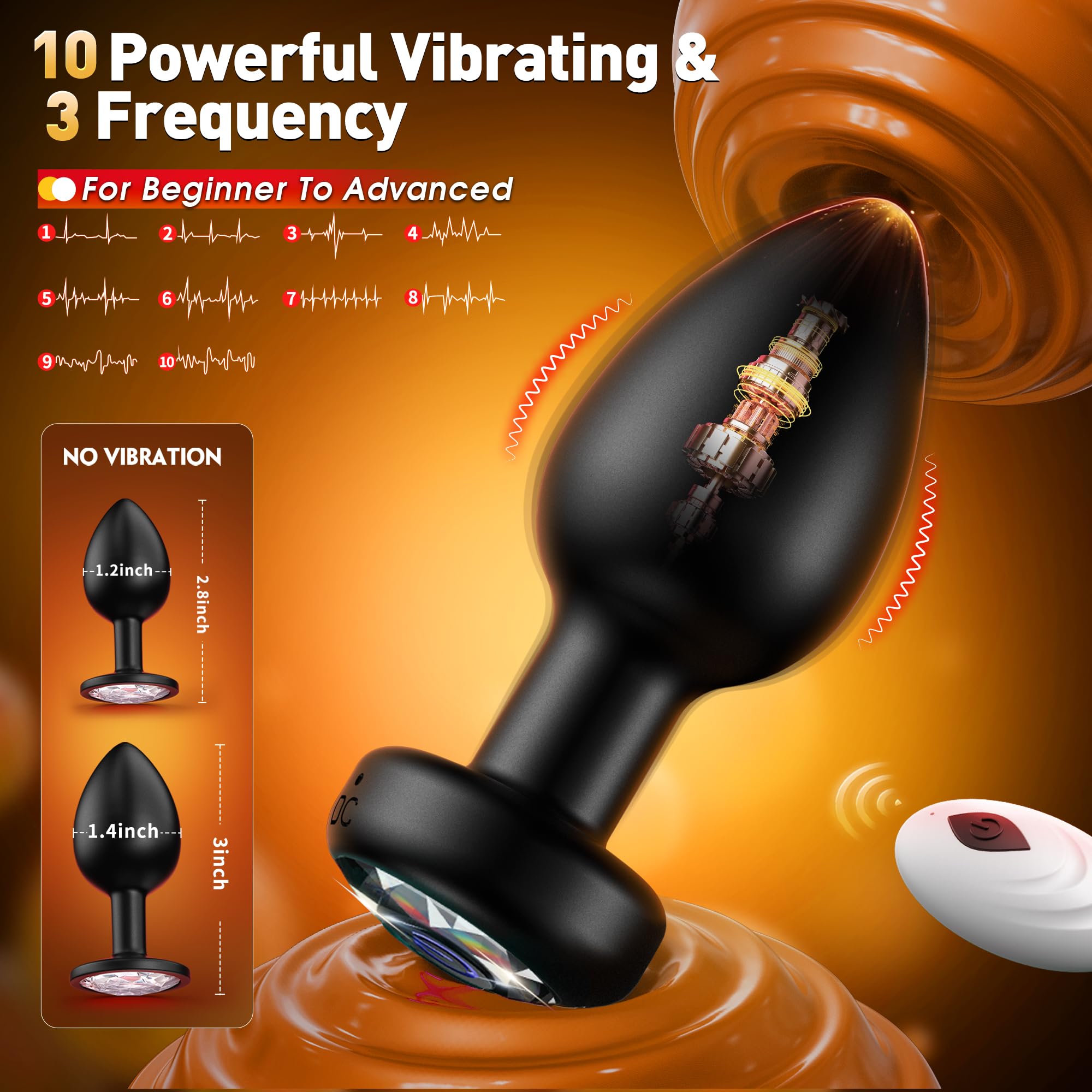Anal Plug Vibrating Butt Plug, Adult Sex Toys 3PCS Silicone Anal Plugs, Anal Sex Toys with Remote Control 10 Vibrating Vibrator for Men, Anal Toys Adult Sex Toy & Games Prostate Massager