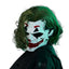 IUUBVV Futuristic Clown Mask with Green Wig, White and Red Cyberpunk Style Face Mask, Halloween Costume Accessory