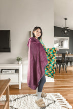 Hooded Wearable Blanket Hoodie Cosplay Cloak Shawl Wrap Nap Quilt 160x100 cm (63x40 in) (Red)